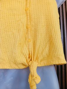 Yellow Tie-Front Camisole Top