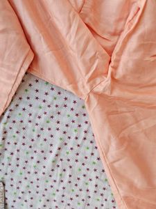 Peach Cotton Palazzo Pants