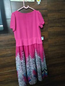 Vibrant Pink Printed Dress