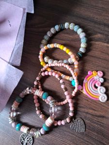 🌈Rainbow Dreams &amp;Pastel Bead Bracelets(SET-5)🌈🔥