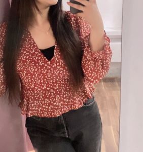 Chic maroon Floral Print Blouse