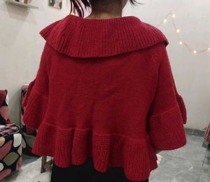 Chic Red Knit Cardigan
