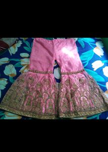 Pink Embroidered sharara set