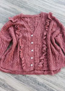 Cute Ruffle Knit Cardigan korean