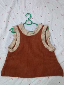 Cozy Savana Knit V-Neck Vest Sleeveless Top