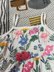 Cute Flamingo Floral Print Dress