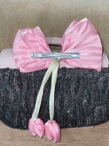 pink tulips ribbon hair clip 🌷