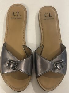 Carlton London Metallic Buckle Sandals