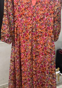 Vibrant Floral Print Maxi Dress