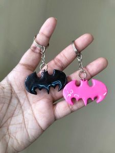 Batman Symbol Black Pink Keychains (2-Pack)