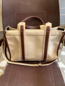 Stylish Cream and Brown Tote Bag