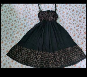Boho Black Tiered Midi Dress