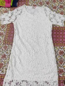 White Lace Floral Dress