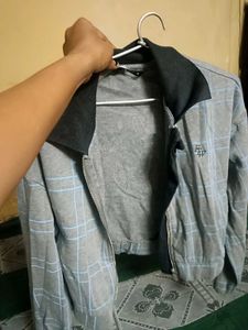 Grey Checked Bomber Jacket