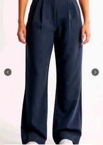 Navy Blue Wide Leg Formal Trousers
