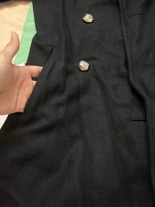 Classic Black Double-Breasted Coat