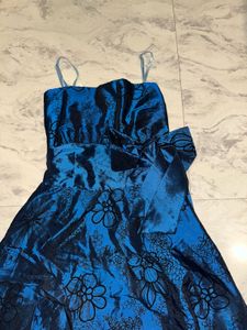 Stunning Blue Floral Party Dress