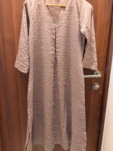 Elegant Brown Textured Kurta and pants