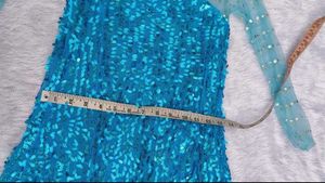 Stunning Sequined Teal Gown