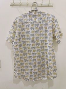 Elephant Print Cotton Half Shirt Jaipuri Cotto