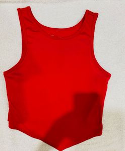 Vibrant Red Cropped Tank Top