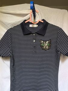 Striped Polo Cat Pocket Detail Short Dress