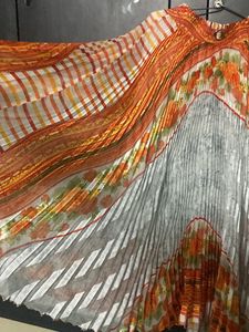Crush Orange Long Skirt