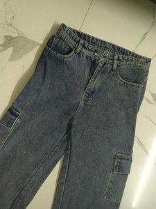 Stylish Blue Denim Cargo Pants