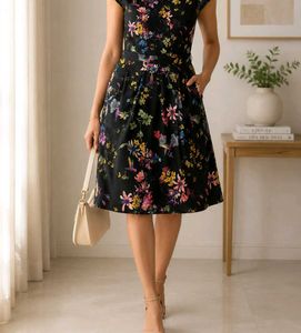 Black floral dress by Blue Vanilla