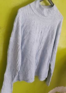 Light Blue Mock Neck Sweater