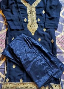 Navy Blue Salwar Suit dupatta