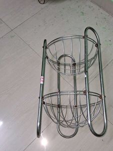 Vintage Metal Wire Fruit Basket Stand