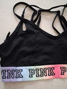 XS PINK Sports Bra Rainbow Band
