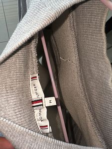 Grey Cropped Sweatshirt with Sequin Detail