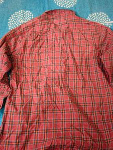 Men's Red Plaid Button-Down Shirt