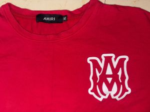 Red Paisley Sleeve T-Shirt