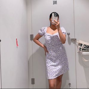 Cute Floral Print Mini Dress