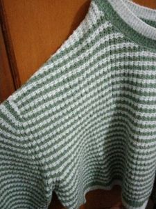 Striped Knit Pullover Sweater