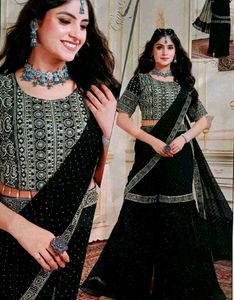 Stylish Black Sequined Lehenga Choli