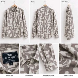 R-Wing Jeans Camo Print Button-Down Shirt