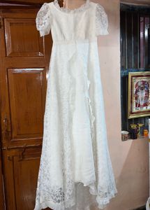 Elegant White Lace Maxi Dress
