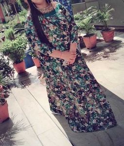 Floral Print Green Dress