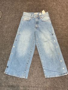 Authentic Zara Girls' Cropped Denim | Side Slit