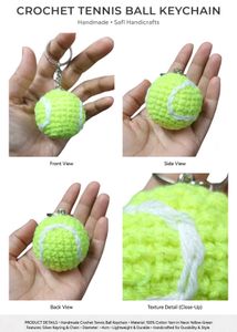 Crocheted Tennis Ball Keychain