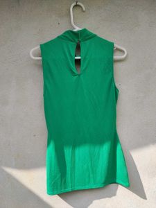 Stylish Green Sleeveless Top