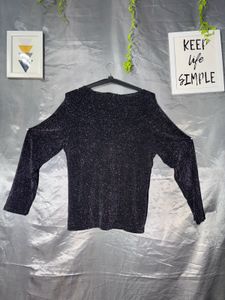 Sparkly Black Long Sleeve Top