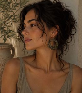 Boho Dangle Earrings With Floral Pattern