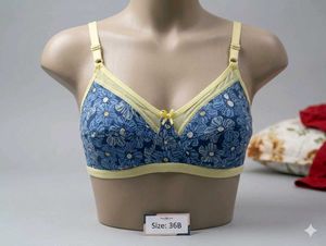 Blue Cotton Bra