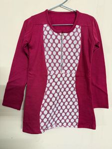 Maroon Fleece Top