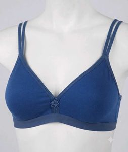 Comfortable Blue Cotton Bra